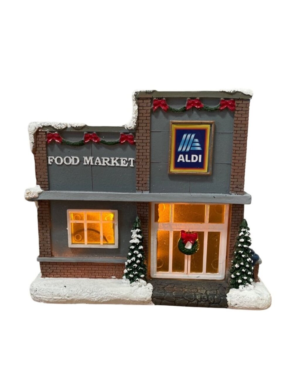 Aldi US Christmas Holiday Village Food Market Marked First Edition Light-Up 2022